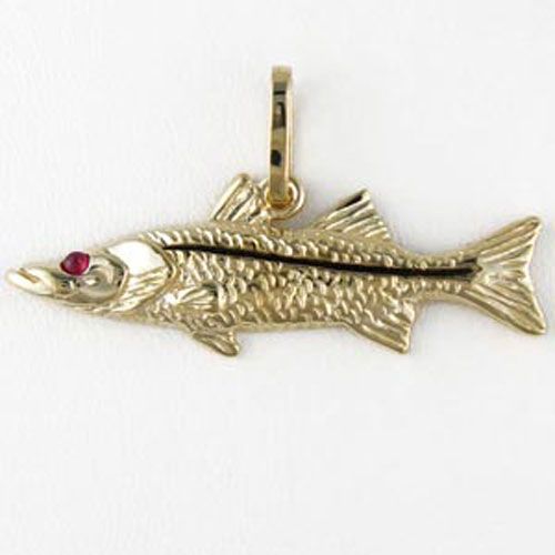 Silver Small Straight Snook Pendant - 217