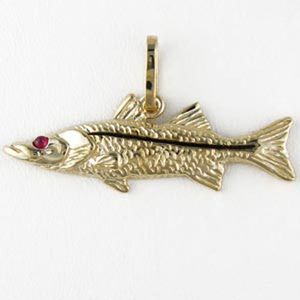 Silver Small Straight Snook Pendant - 217