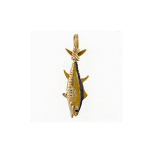 Silver Small Tuna Solid with Enamel Pendant - 179 E