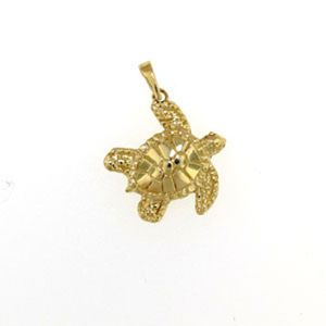 Silver Small Turtle Pendant - 380