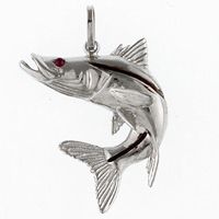 Silver Snook Curl Tail Pendant - 192