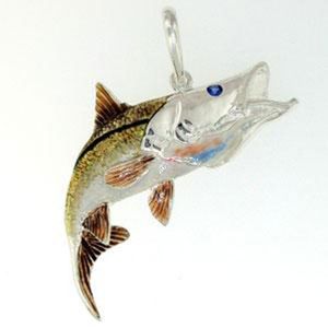 Silver Snook with Enamel Pendant - 105 E