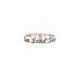 Silver Sun Sand Sea 3.5mm Stackable Ring - 794 S3