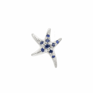 Silver Tiny Spiderstar with Sapphire Pendant - 228 S