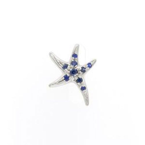 Silver Tiny Spiderstar with Sapphire Pendant - 228 S