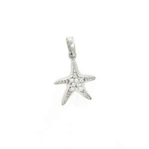 Silver Tiny Starfish with Diamonds Pendant - 232 D