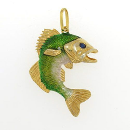 Silver Walleye Enamel Pendant - 021 E