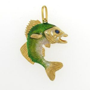 Silver Walleye Enamel Pendant - 021 E