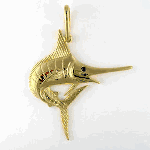 Silver Xl Marlin Pendant - 246