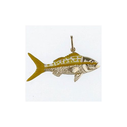 Silver Yellowtail Hollow Enamel Pendant - 182 HE