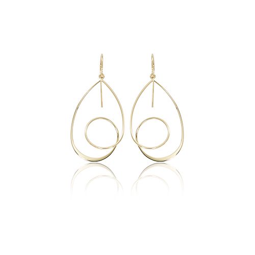 Single Spiral Drop Earrings - 14K Yellow Gold