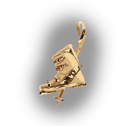 Ski Boot Pendant - 14K Yellow Gold