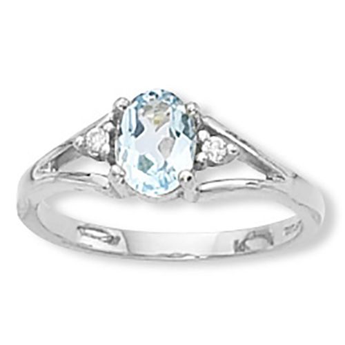 Sky Topaz Ring - 14K White Gold Size 3