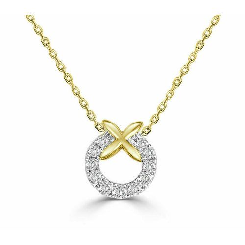 Small  Amore  With Diamonds & Polished Ribbon Pendant