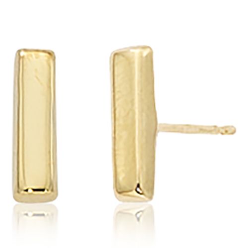 Small Bar with Post Earrings - 14K Yellow Gold