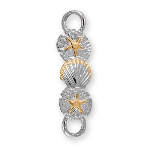 Small Beachcomber Clasp Bracelet - Sterling Silver & 14K Gold