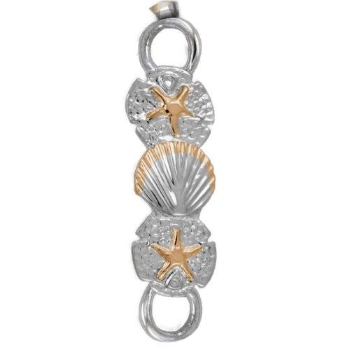 Small Beachcomber Clasp Sterling Silver Rhodium Plated W/14ky Accents - TTCCBC-R