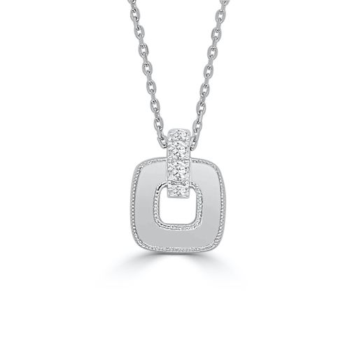 Small Cushion Polish Open Nebula, Diamond Bale Pendant