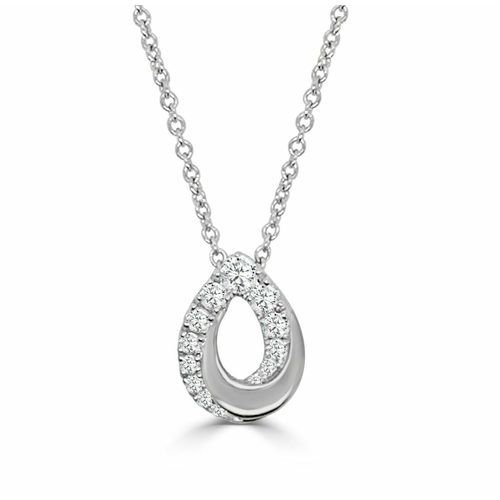 Small Deco Pear Diamond Pendant