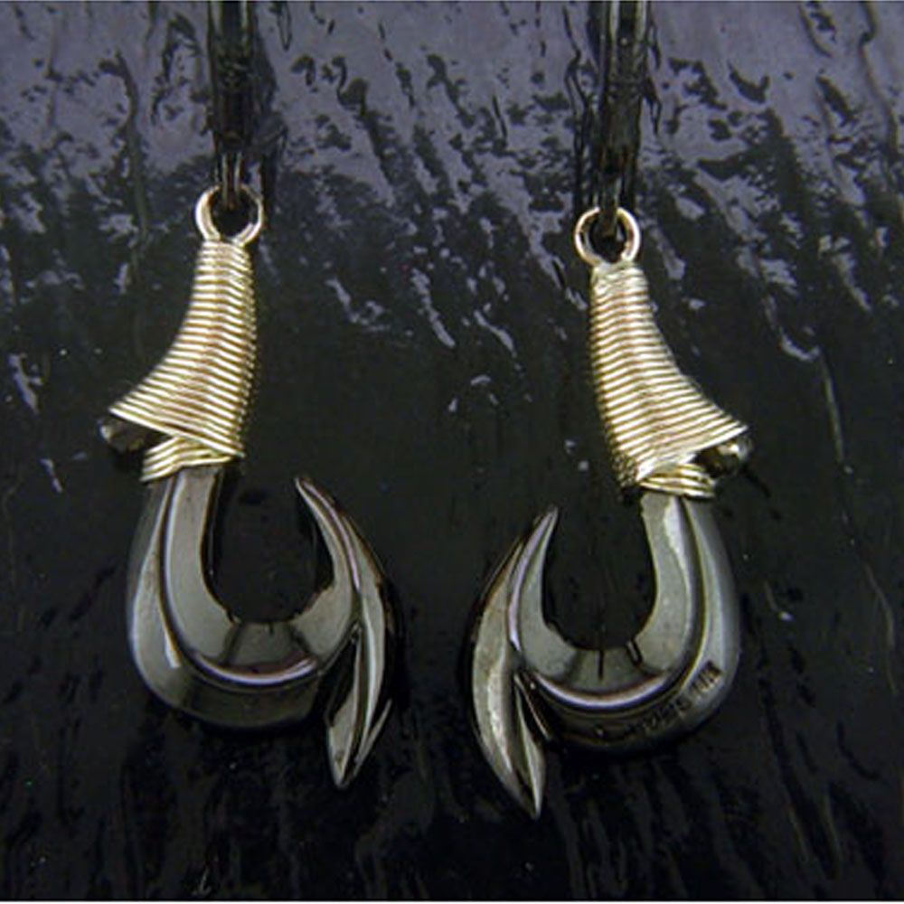 ear ring fish hook Framed Gemstone Drop Earrings Style Let them all know youre really a catch with the STUDIOCULT Fish Hook Earring Small Fish Hook Earrings -