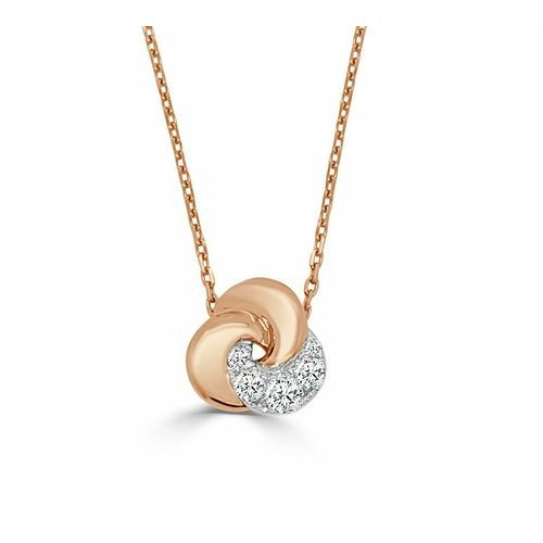 Small Love Knot Half Diamond Swirls Pendant