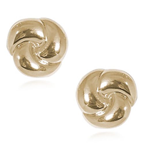 Small Love Knot Post Earrings - 14K Yellow Gold