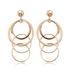 Small Multi Link Drop Earrings - 14K Rose Gold