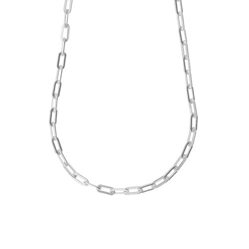 Small Paperclip Necklace - 14K White Gold - 33-0320-22-14kw