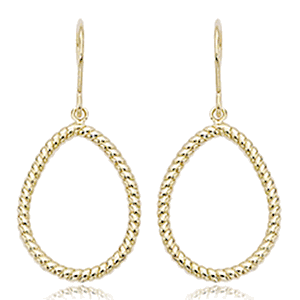 Small Pearshape Twist Hook Earrings - 14K Yellow Gold