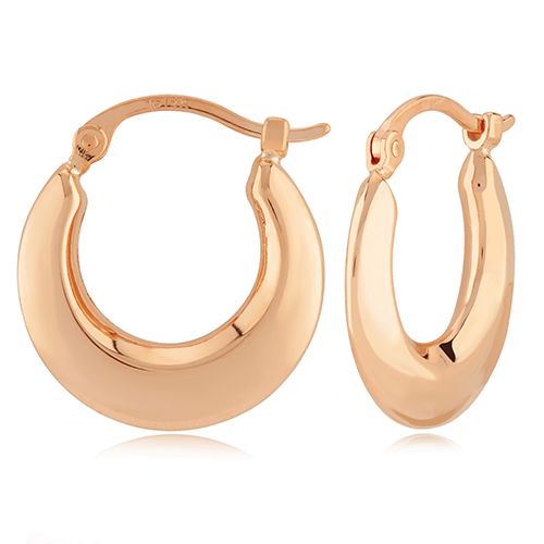 Small Polished Hoop Earrings - 14K Rose Gold - 04-011R
