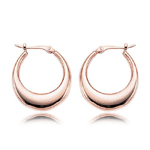 Small Polished Hoop Earrings - 14K Rose Gold - 04-016R