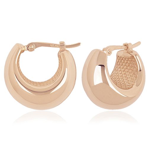 Small Puff Bottom Stud Earrings - 14K Yellow Gold