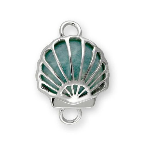 Small Shell Larimar Bracelet Clasp - Sterling Silver