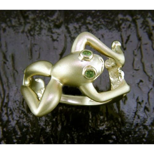 Small Style Tree Frog Ring - 14K Gold  - SD-FGR810