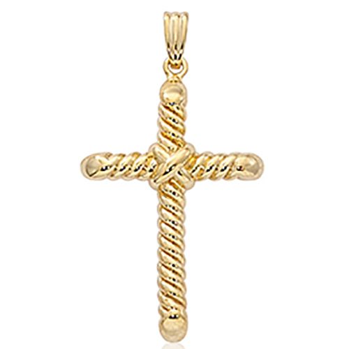 Small Swirl Cross Pendant - 14K Yellow Gold - 21-609