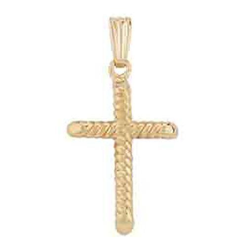 Small Swirl Cross Pendant - 14K Yellow Gold - 21-617