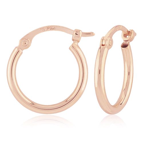 Small Tube Hoop Earrings - 14K Rose Gold - 03-356R