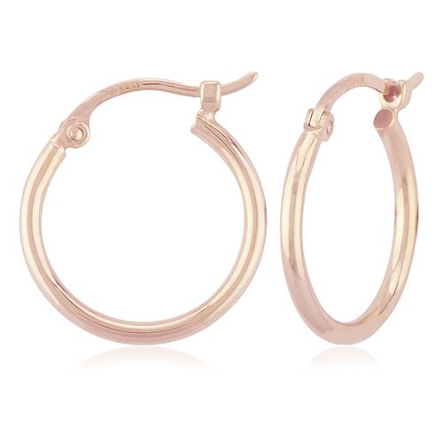 Small Tube Hoop Earrings - 14K Rose Gold - 03-350R