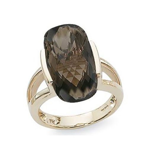 Smokey Quartz Ring - 14K Yellow Gold Size 7