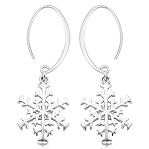 Snowflake Drop Earrings - Sterling Silver