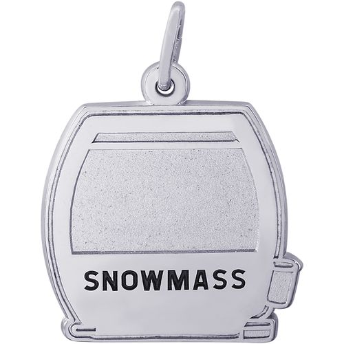 Snowmass Cable Car Charm - 14K White Gold