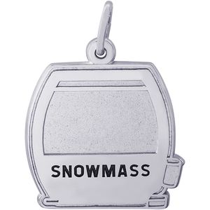 Snowmass Cable Car Charm - 14K White Gold