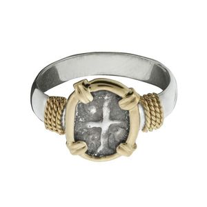 Spanish Replica Coin Rings W/14ky Frame And Prongs 5.5  - TC2CRSPMIN55