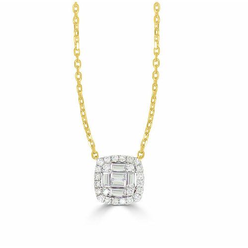 Square Diamond Cluster Monaco Pendant