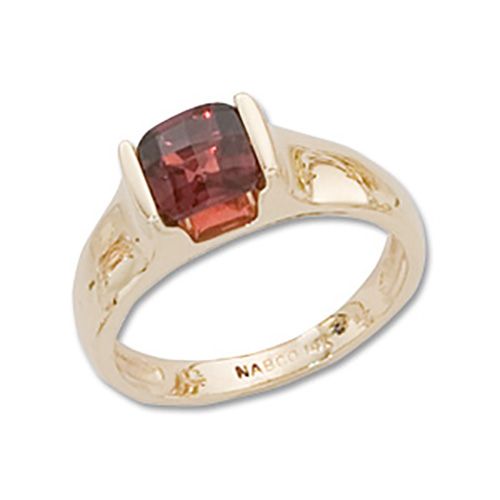 Square Garnet Ring - 14K Yellow Gold Size 7