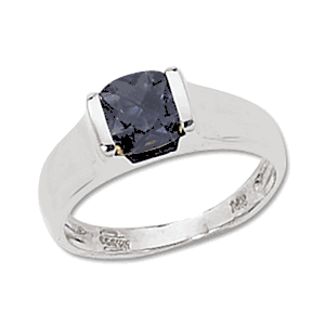 Square Iolite Ring - 14K White Gold Size 7