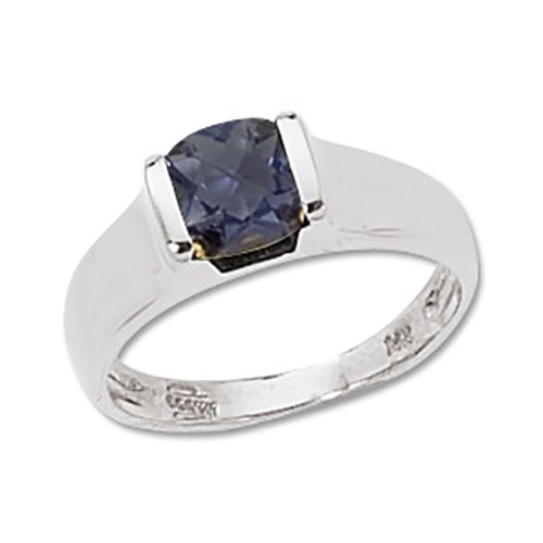 Square Iolite Ring - 14K White Gold Size 7