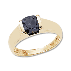 Square Iolite Ring - 14K Yellow Gold Size 7