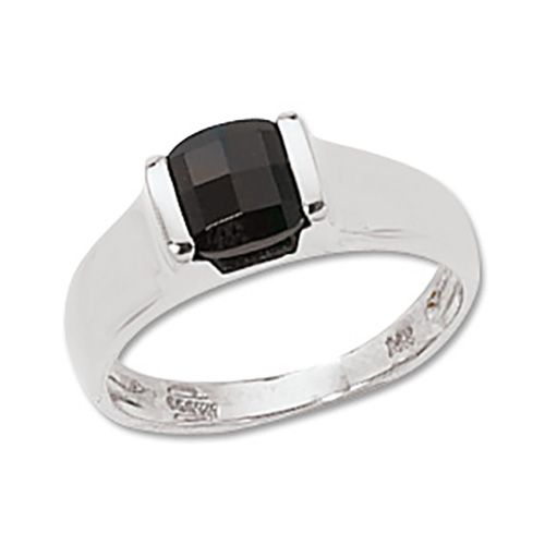 Square Onyx Ring - 14K White Gold Size 7