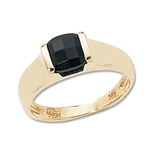 Square Onyx Ring - 14K Yellow Gold Size 7